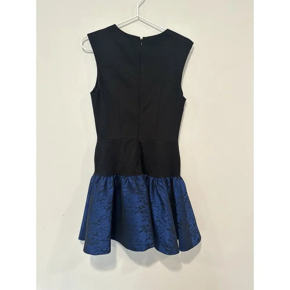 Anthropologie Erin Fetherston Dress Black Blue Mini Metallic Hepburn Small 1424 - Picture 10 of 13